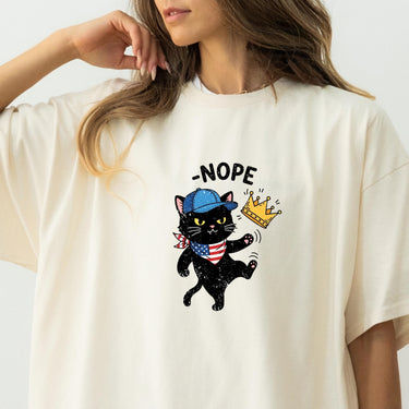 No Kings Shirt – Black Cat Parody Tee – Funny Democracy Meme T-Shirt